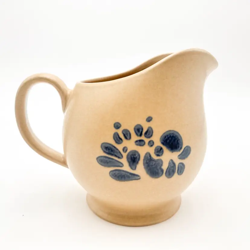 Pfaltzgraff Folk Art Collection Creamer Small Pitcher USA Vintage 5" H x 6.5" W B25