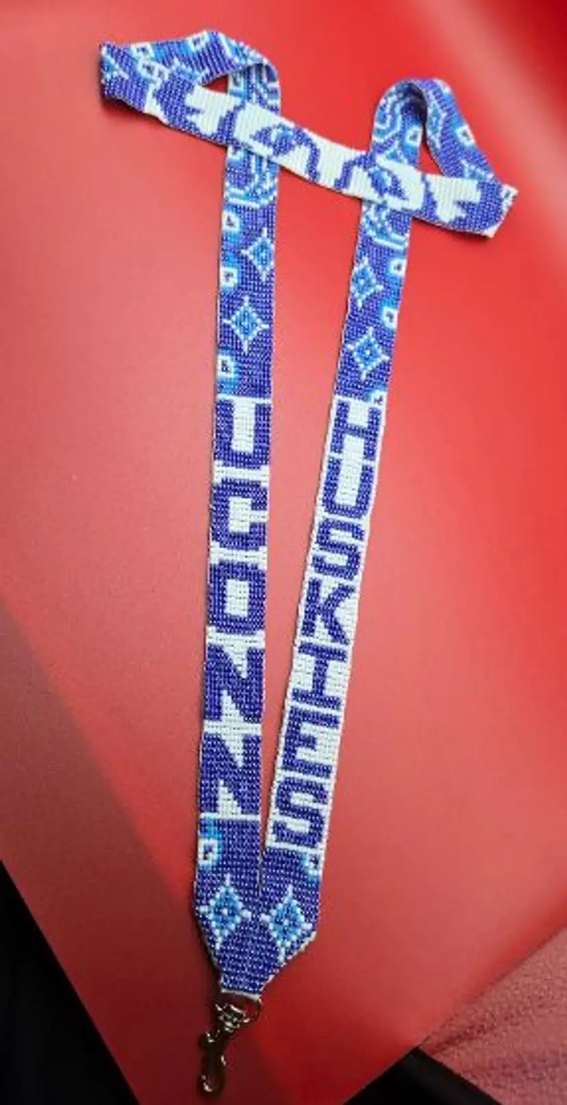 Uconn Huskies Beaded Lanyard ID Badge