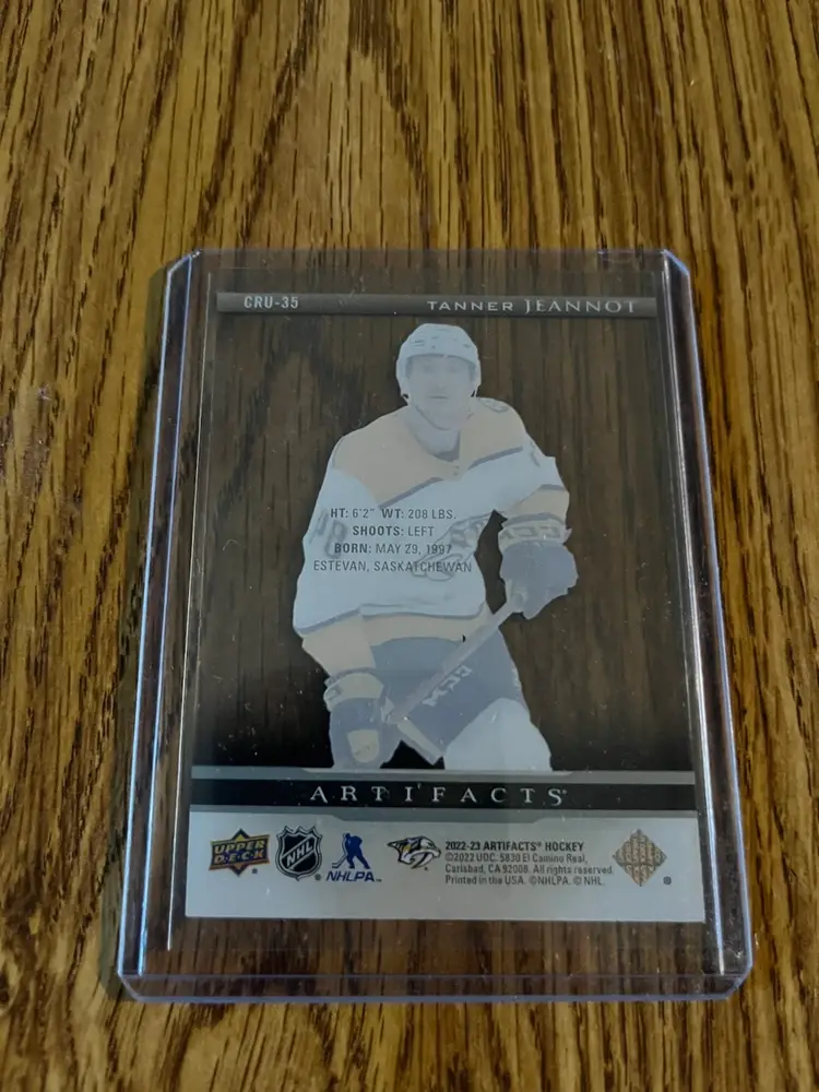 2022-23 UD Artifacts Clear Cut Update Tanner Jeannot Rookie CRU-35 SP