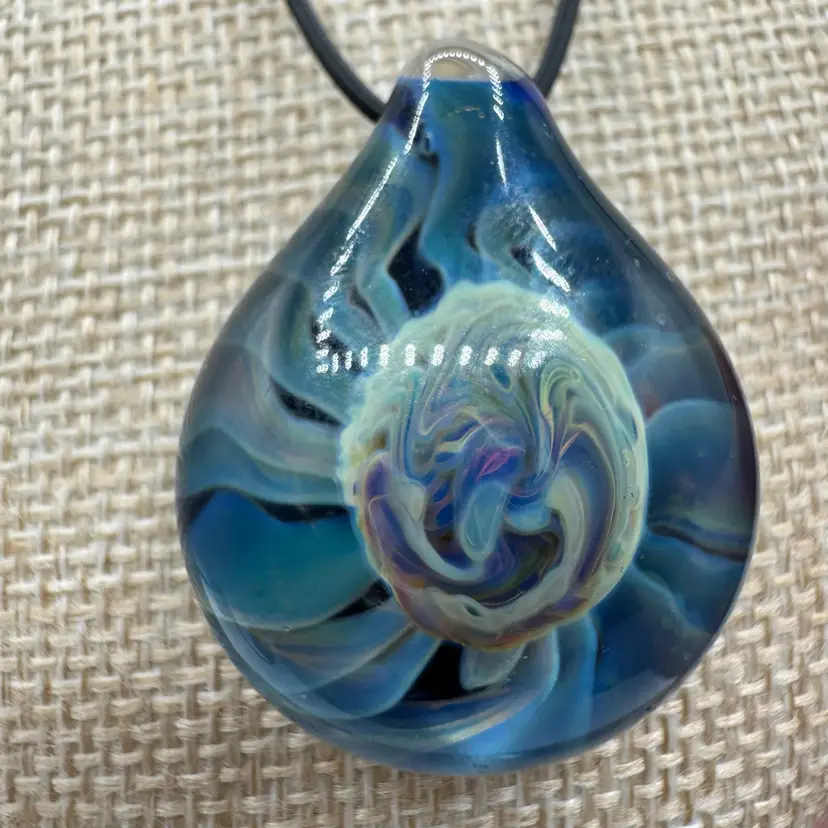 Vortex Art Glass Pendant Necklace