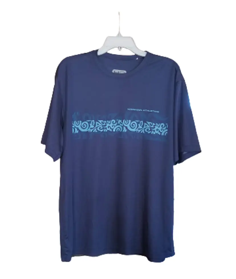 Hawaiian Athletics T-Shirt Men's LG Regular Fit Premium Protective Performance Navy Blue USA