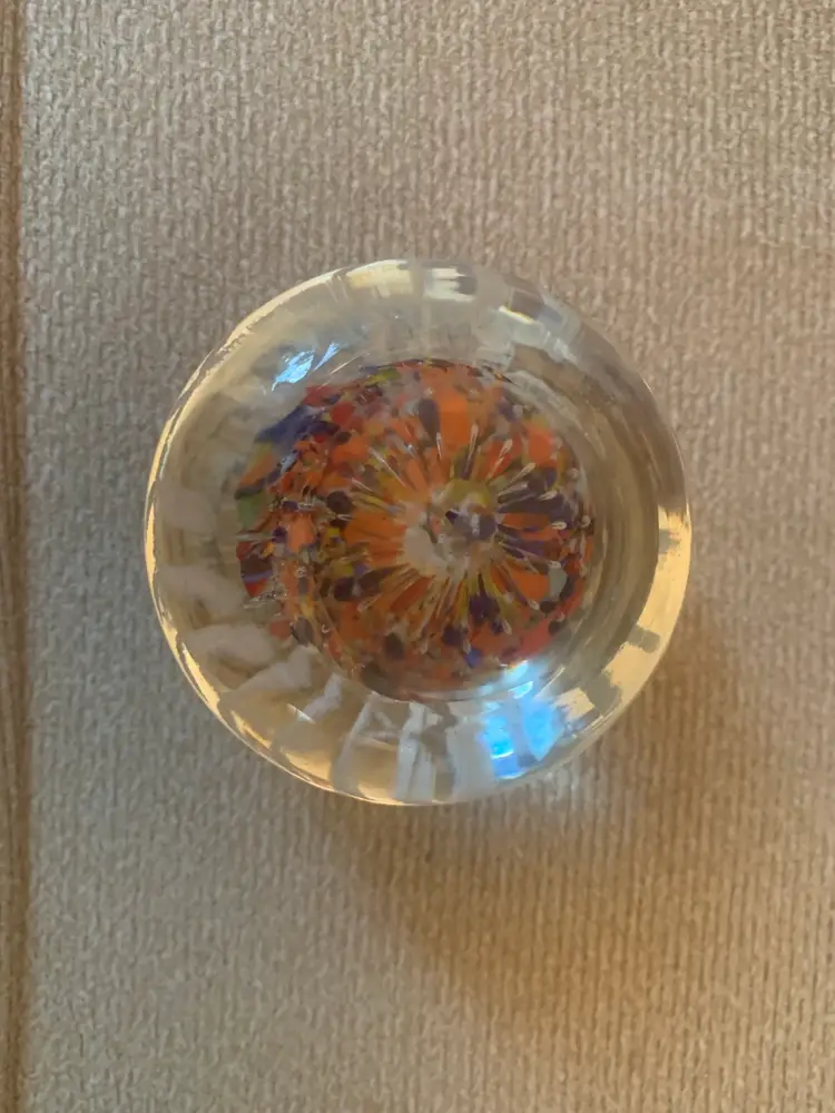 Vintage Hand Blown God Bless Our Home Paper Weight