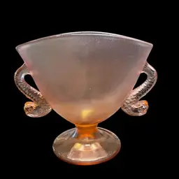 26. Fenton  Dolphin Koi Handles Iridescent stretch vase