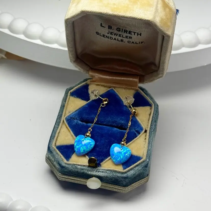 14K Gold Opal Earrings