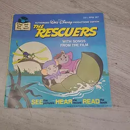 Walt Disney The Rescuers See Hear Read Book NO Record 1977