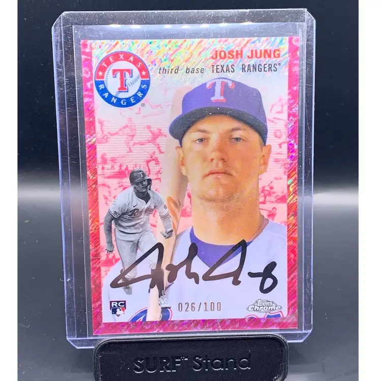 2023 Topps Chrome Platinum Josh Jung RC Fuchsia Toile /100 Texas Rangers