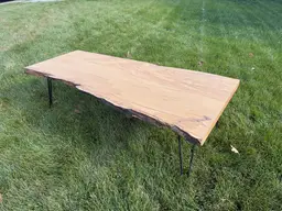 Figured Ash Slab Coffee Table