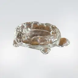 Clear Glass Turtle Ashtray