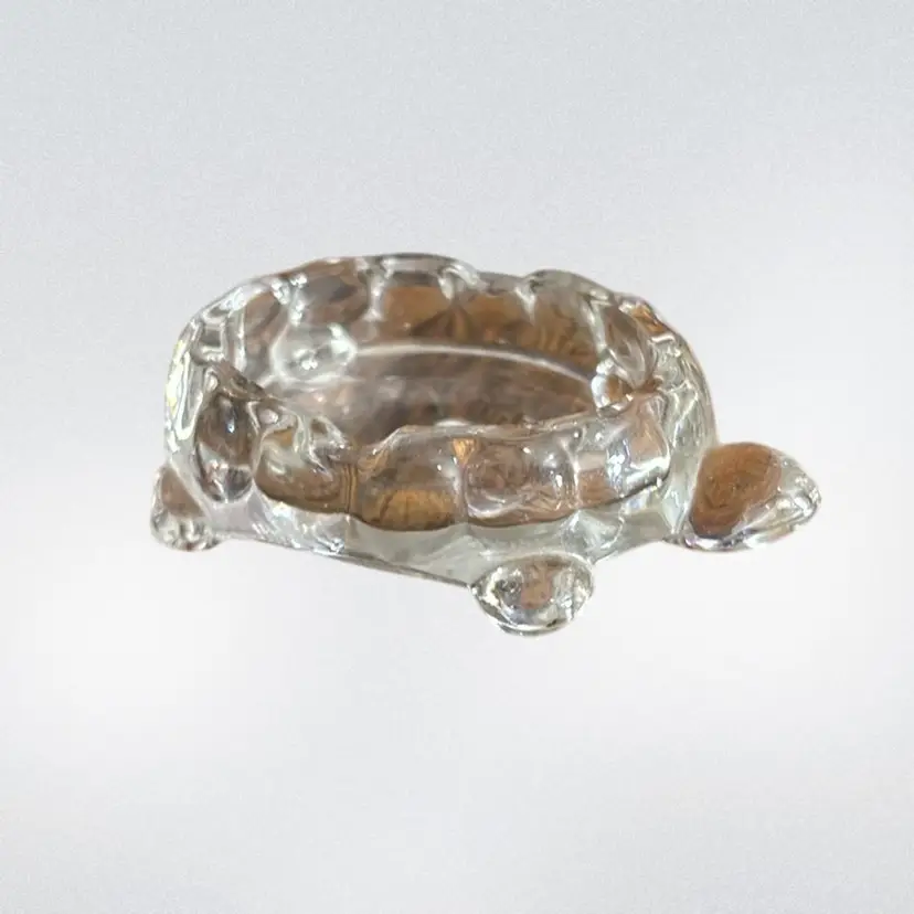 Clear Glass Turtle Ashtray