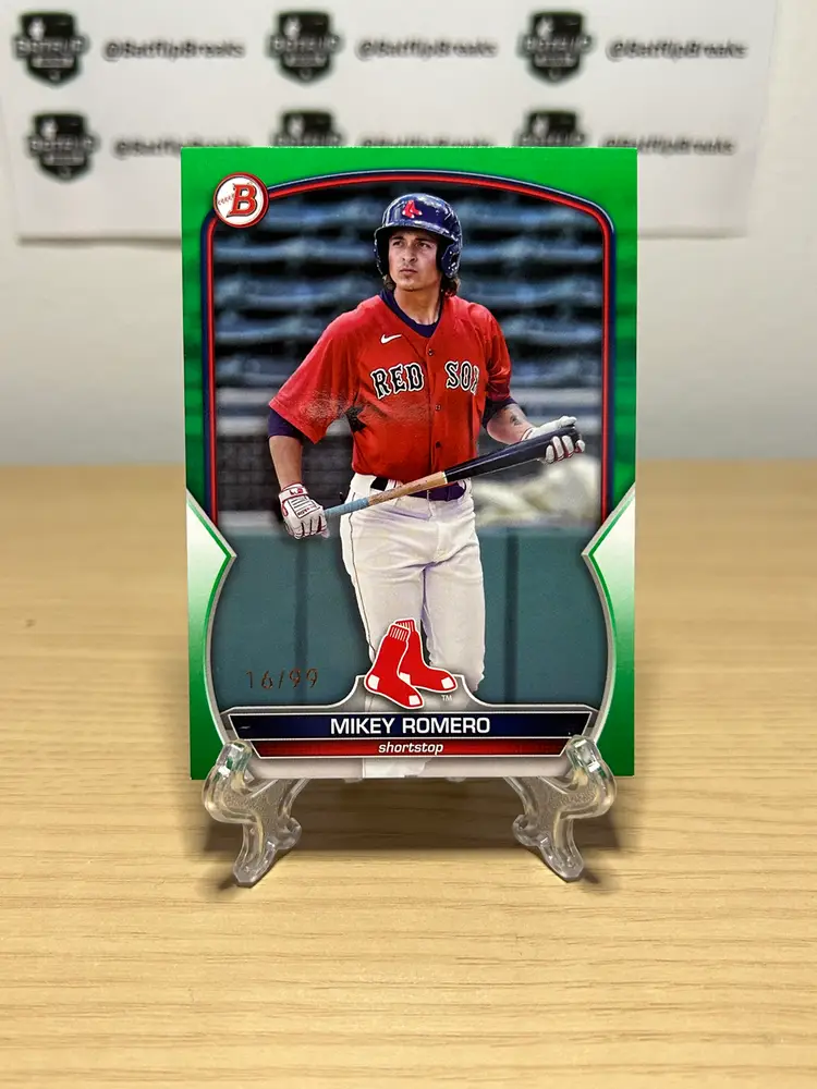 Mikey Romero 2023 Bowman Green Parallel /99 #BP-69 Boston Red Sox