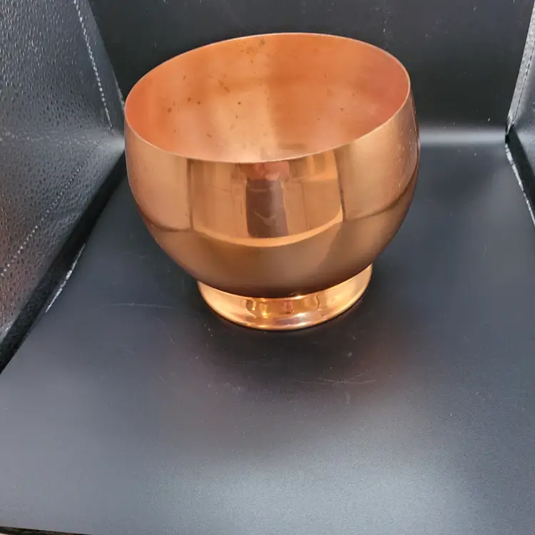 Vintage Metal Copper Footed Planter 4.75 x 6 in