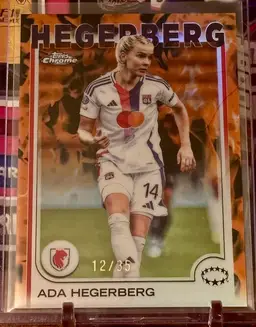 Ada Hegerberg 2024/25 Topps Chrome UWCL Inferno /35 Lyon Norway Soccer Card