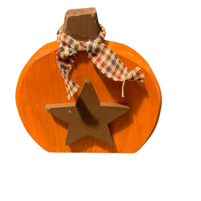 Wooden Pumpkin 3 X 3 Inches
