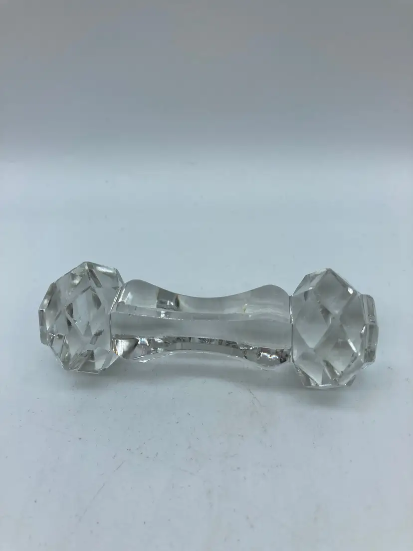 Medium vintage Crystal brilliant cut barbell-shaped knife rest