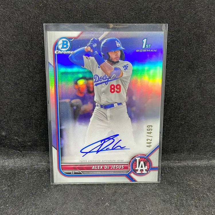Alex De Jesus 2022 Bowman Chrome Refractor Auto /499 Los Angeles Dodgers