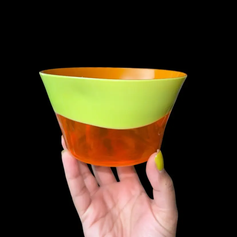 Rare NasonMoretti Murano Art Glass Bowl – Citrus Green & Orange – Signed