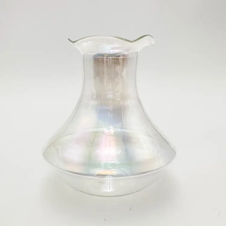Silvestri Iridescent Clear Glass Vase 4"D 4.25"H