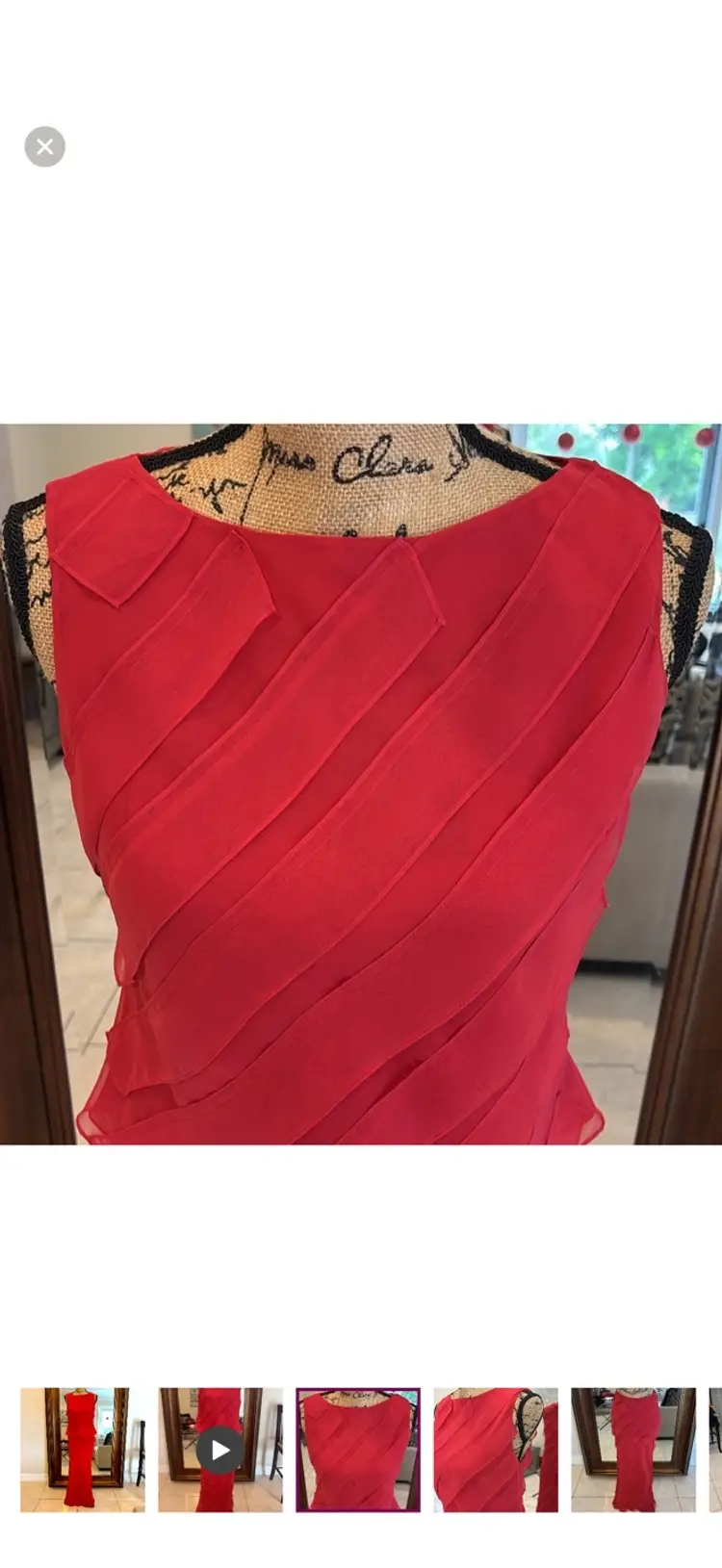 Vintage Victor Costa Draped Chiffon 2 pc Evening Gown Size 8