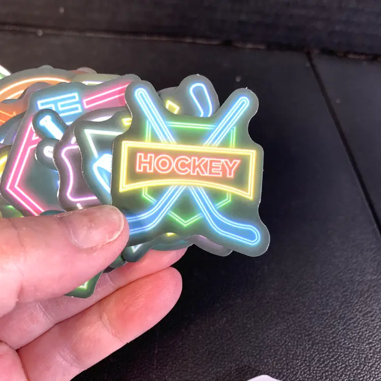 50-Neon Hockey Stickers