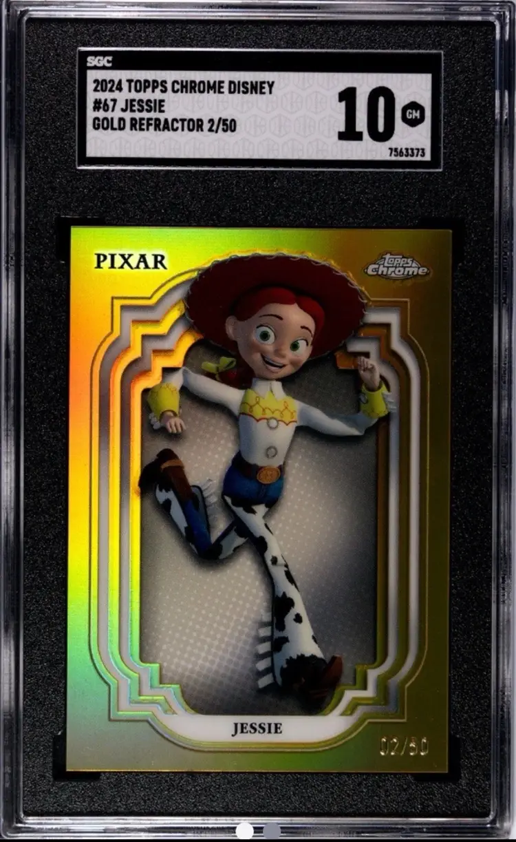 2024 Topps Chrome Pixar Jessie Gold Refractor /50 SGC 10 GEM POP 1 Toy Story SSP