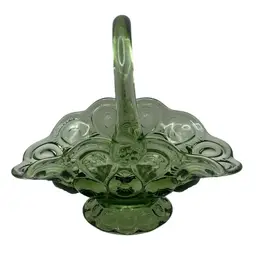 LE Smith Sage Green Moon And Stars Basket, 9” Wide x 8” Tall