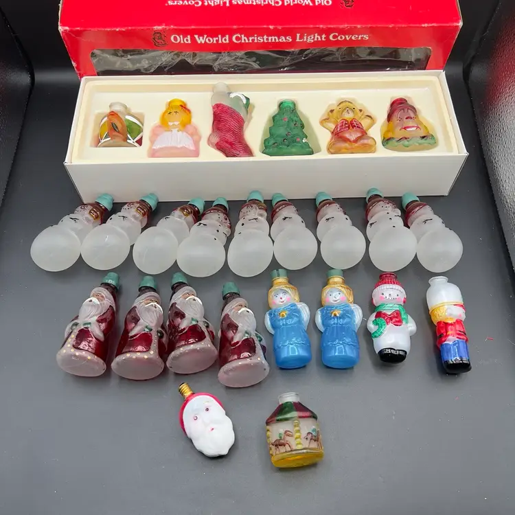 Large Lot Of Strand Light Covers Christmas Old World Avon Other Variety