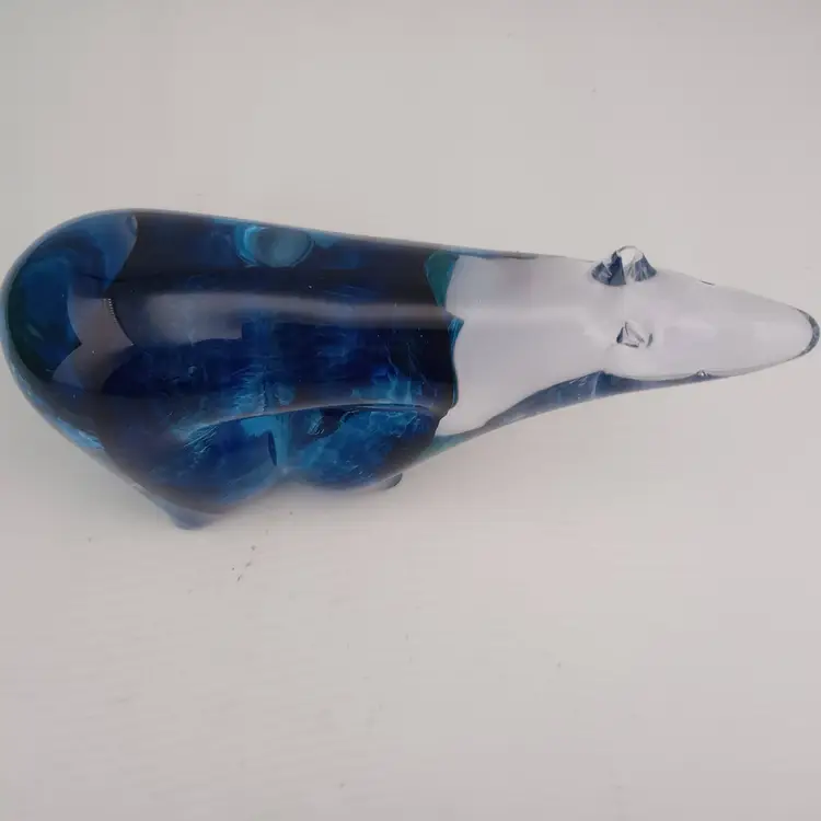 Signed Alaska Glass polar bear paperweight