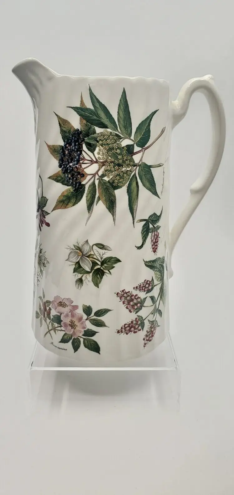 Caledonia by Staffordshire Pottery Floral Pitcher 8-3/4" Tall