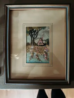 Very Old Crewel Embroidery Art