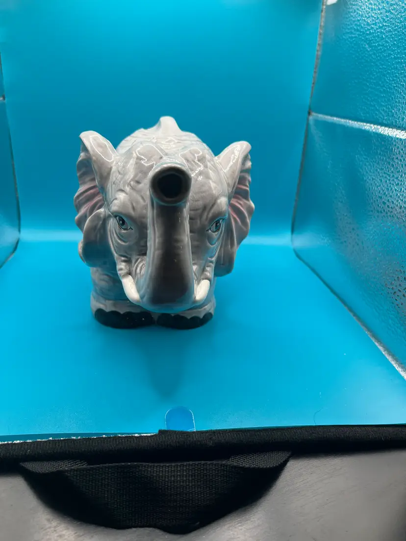 Vintage Ceramic Elephant Tea Pot with Trunk UP
