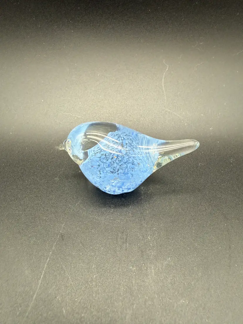 Vintage Small Glass Blue Bird