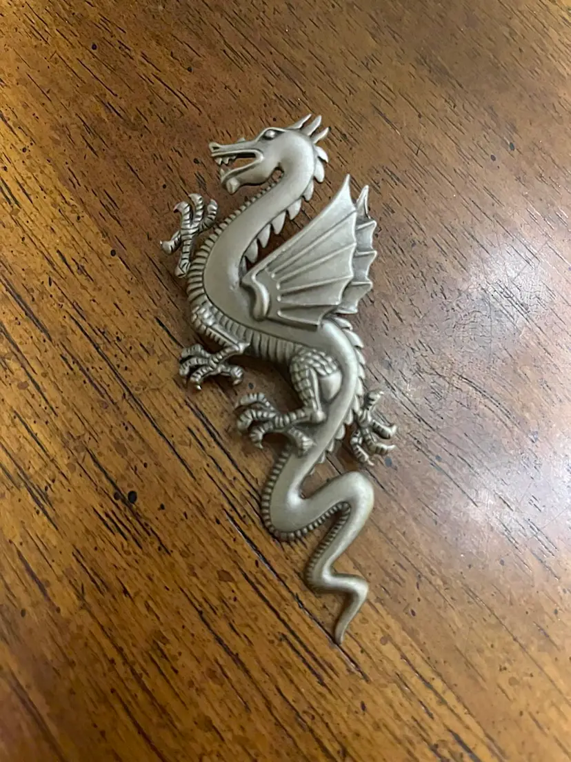 Vintage 1986 JJ Jonette Winged Dragon Brooch Signed