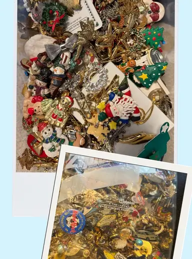 Xmas Jewelry And Bag Of Random Pins! Free Shipping,$1 Start
