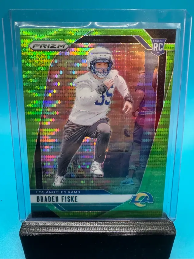 Braden Fiske Prizm Neon Green Pulsar RC Los Angeles Rams