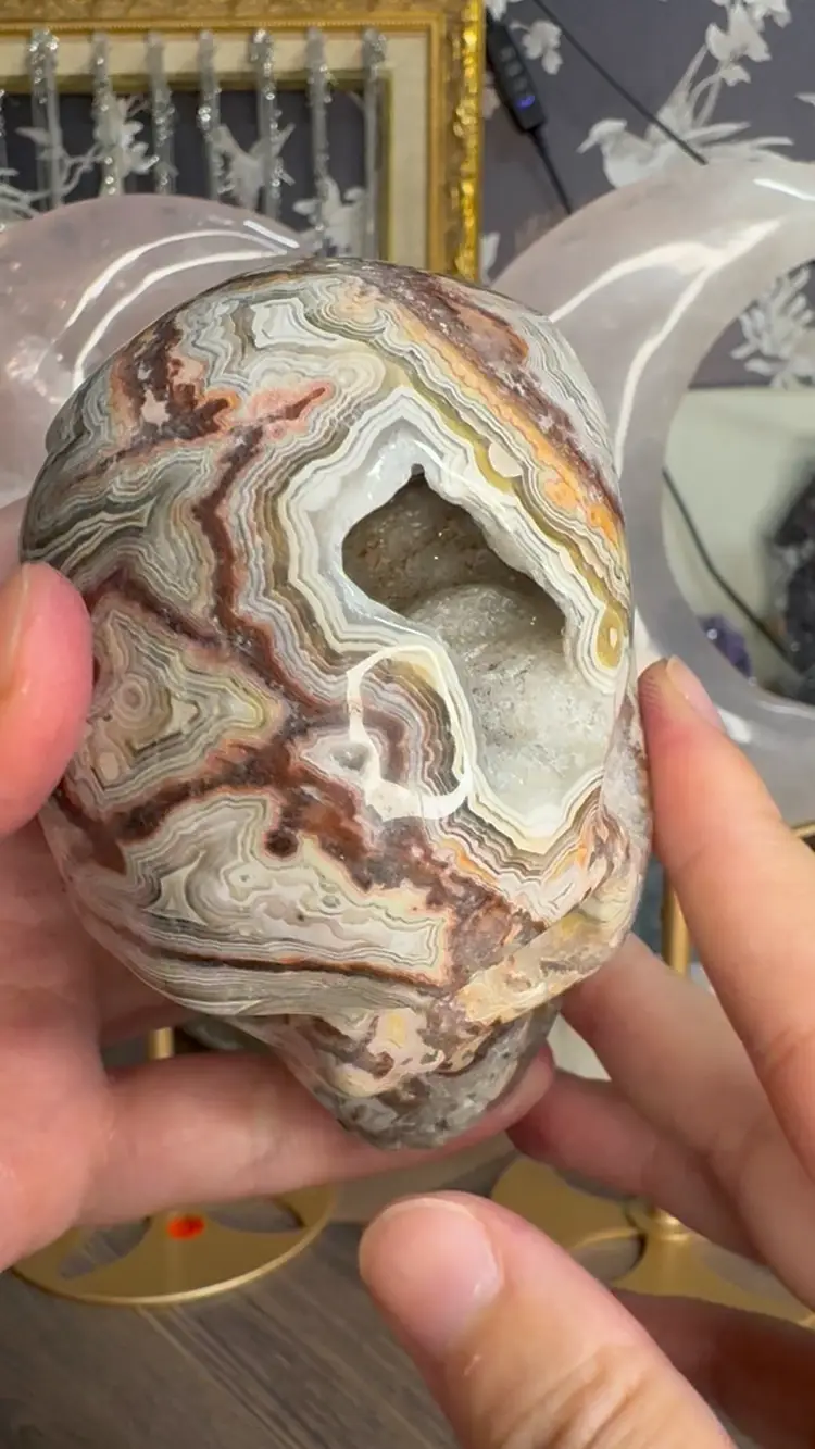 #3108 Mexican Crazy Lace Agate Skull