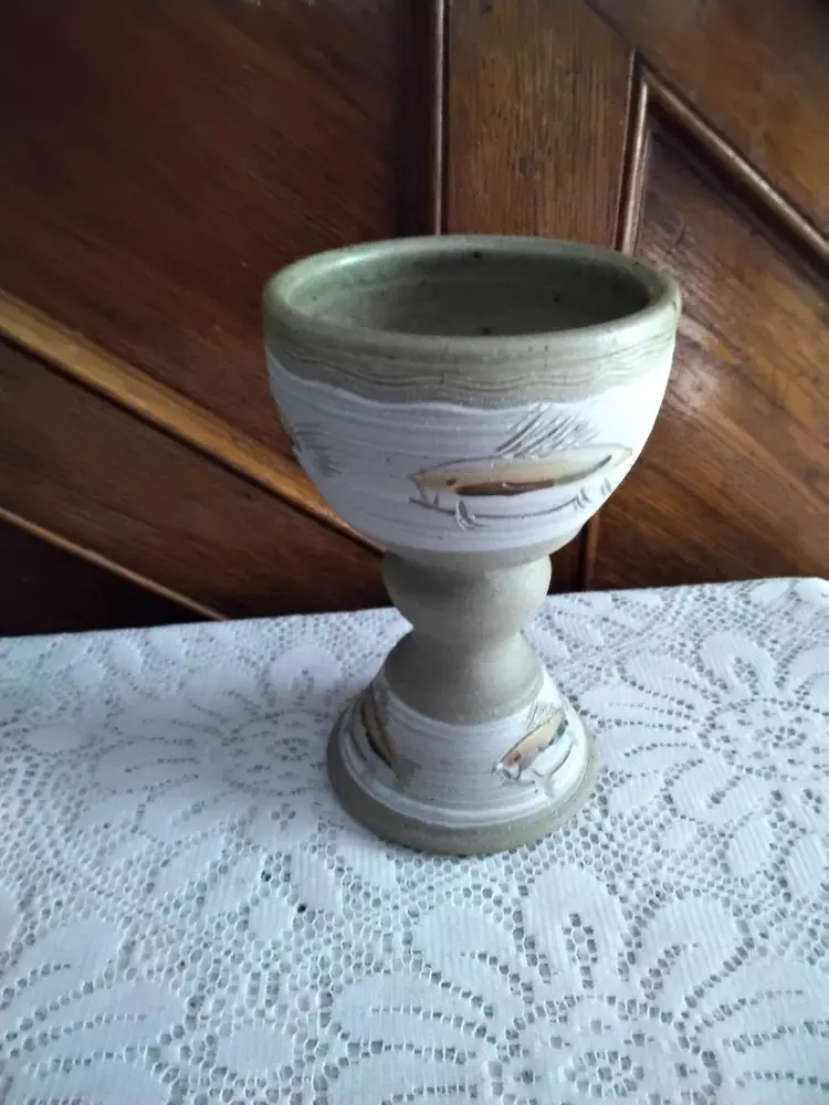 Vintage Pottery Goblet/Bowl Signed Handmade Ceramic