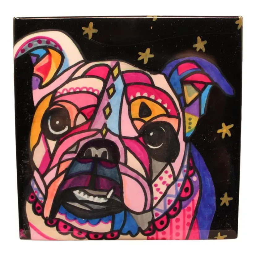 Pop Art 4 1/4βx4 1/4β Ceramic Tile Stylized Dog