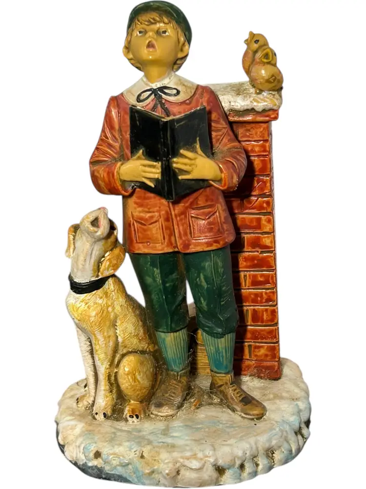 Fontanini Bristol Falls The Carolers Society Timothy Palmer & His Dog Lady 1992