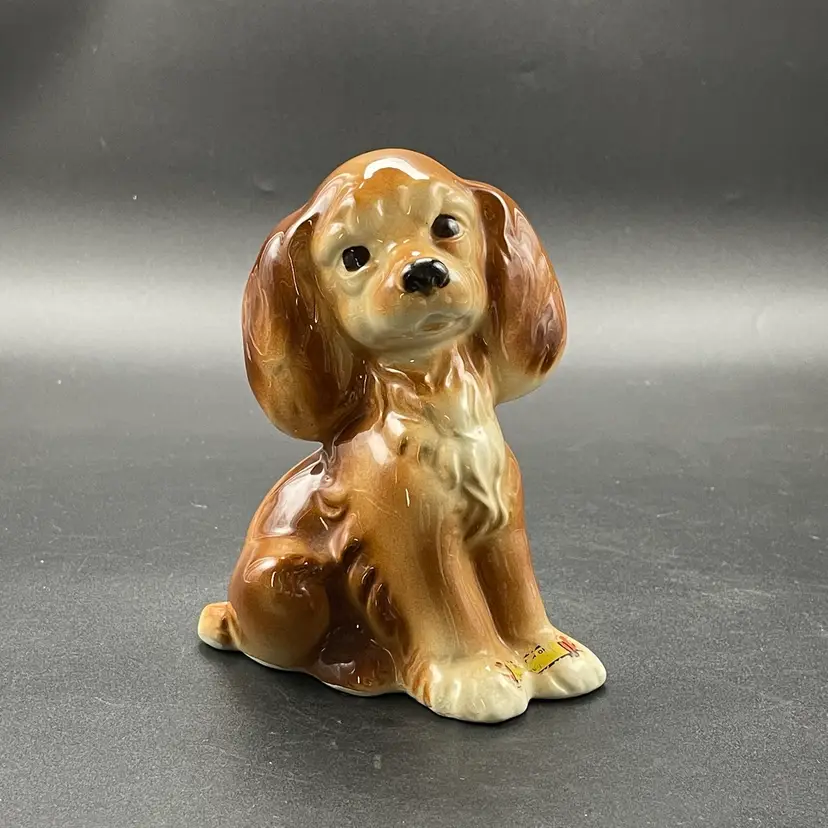 Royal Copley Cocker Spaniel Puppy Dog Figurine Ceramic Vintage Home Decor