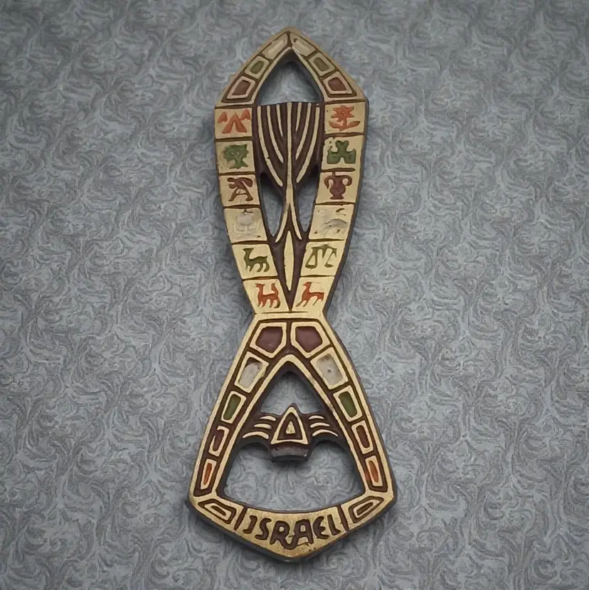 Vintage Brass Menorah Jewish Bottle Opener Souvenir Israel