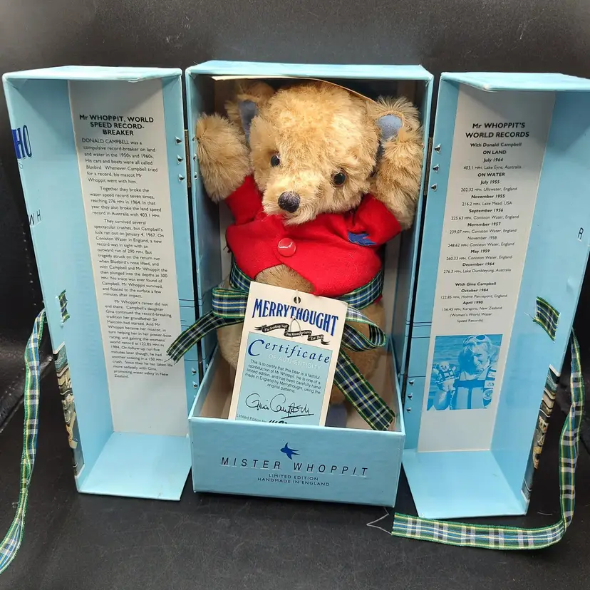 Vtg Merrythought Mister Whoopit Plush Bear With Original Box