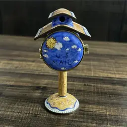 Empress Arts Vintage Enamel Trinket Box Stamp Dispenser “U.S. Mail” Sun Stars 5”