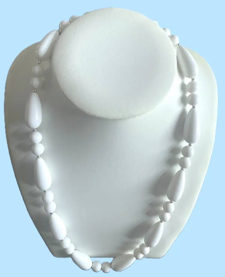 Vintage Milk Glass Necklace