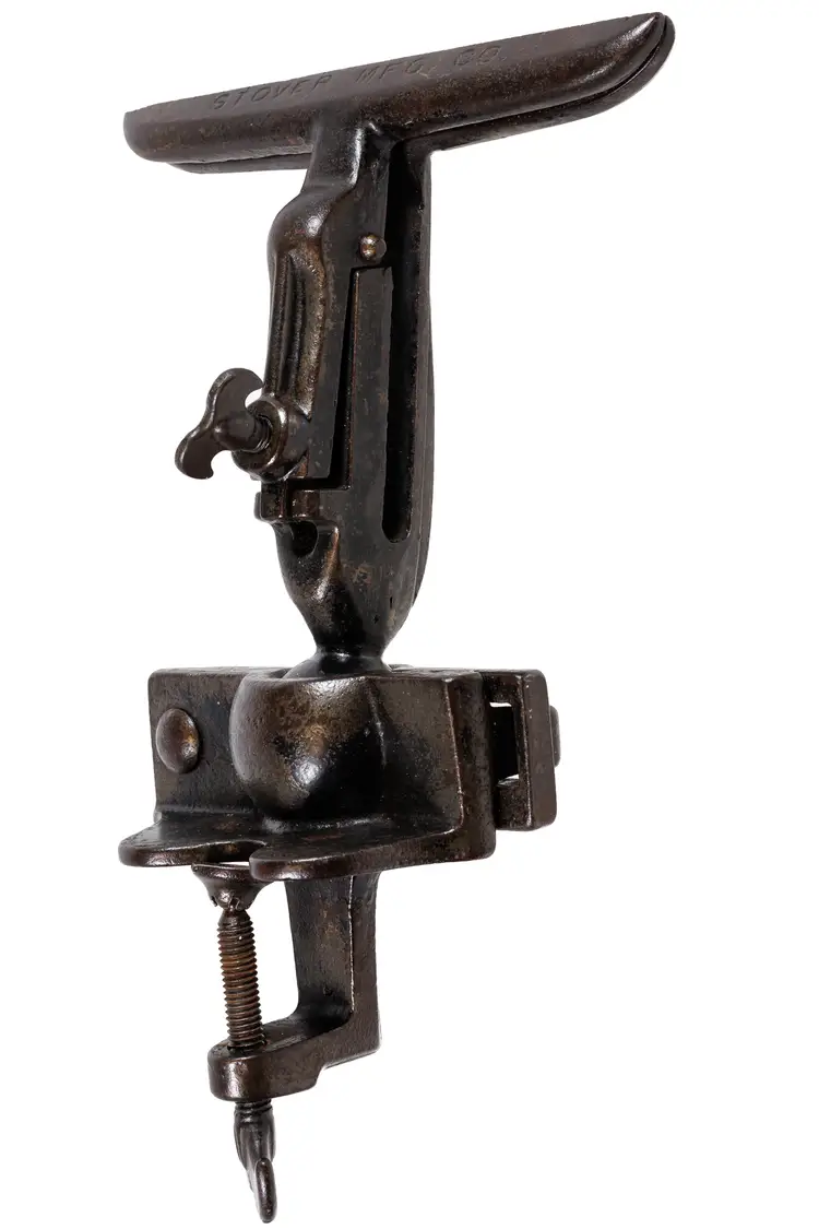 Antique Stover MFG Co. Articulating Ball Joint Cast Iron Saw Sharpening Vice