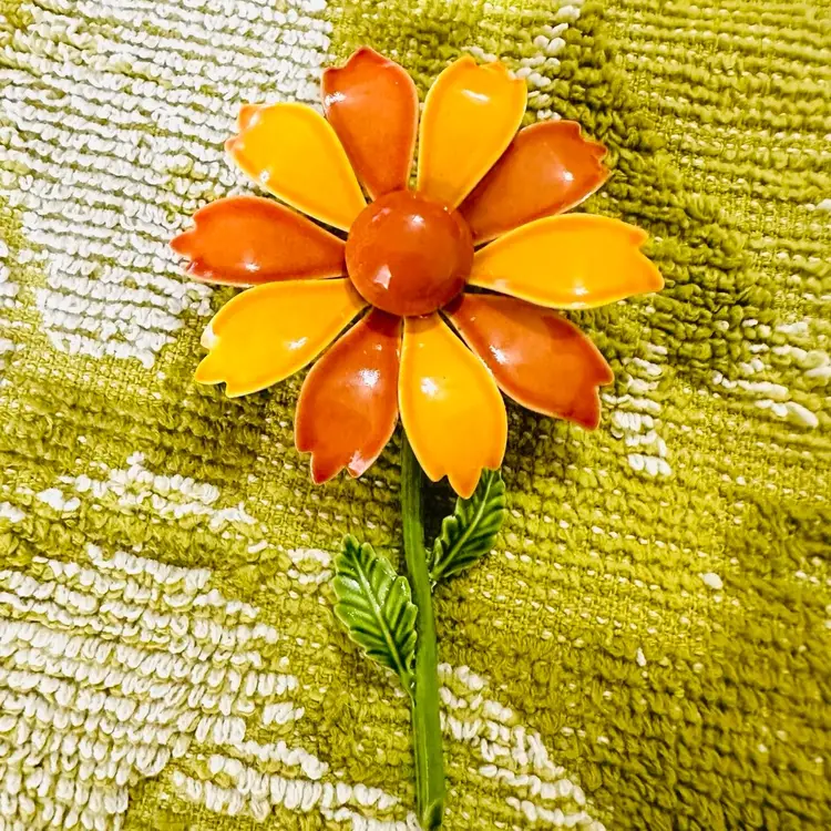 Enamel Flower Brooch