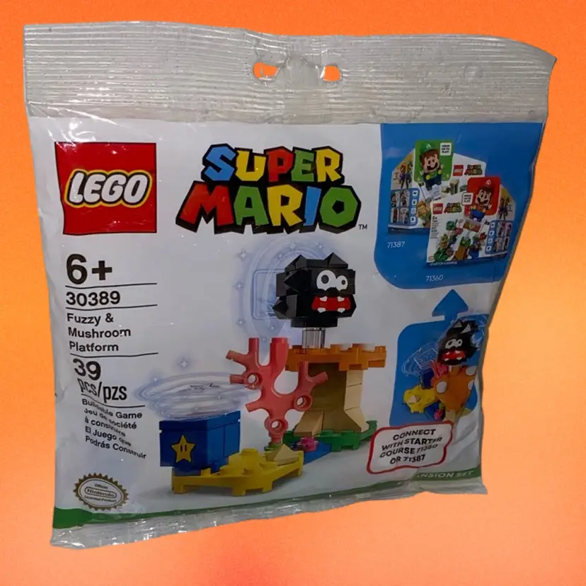 Súper Mario Lego 39 PCs 30389 Fuzzy & Mushroom Platform
