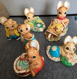 Buyer's Choice - Vintage Woodlander's Hand Painted Stonware Rabbits