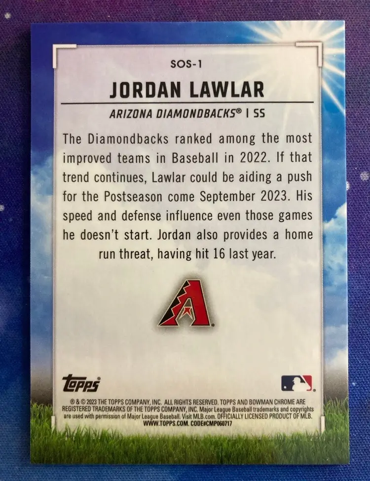 2023 Jordan Lawlar Bowman Chrome Sights on September #SOS-1 /125 Diamondbacks