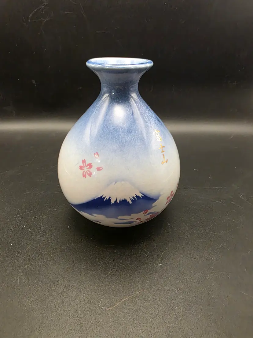 Mt. Fuji and Cherry Blossom Vase