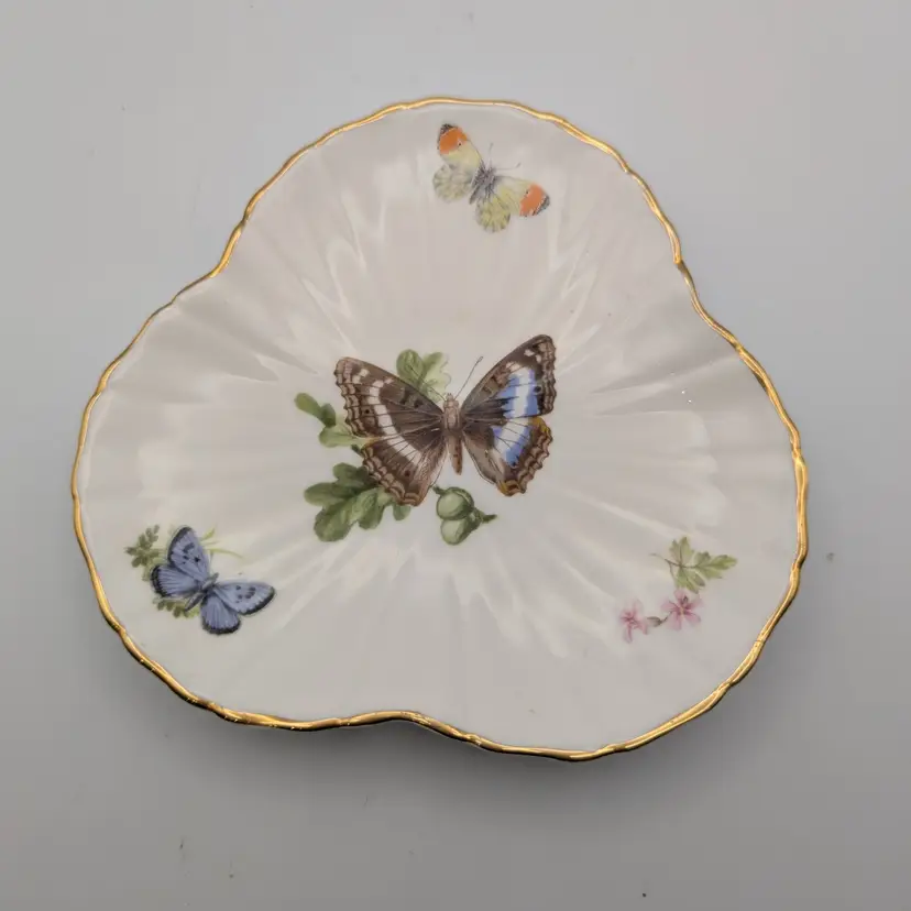 Royal Worcester Butterflies 5.5 Trinket Plate Dish Porcelain Butterflies